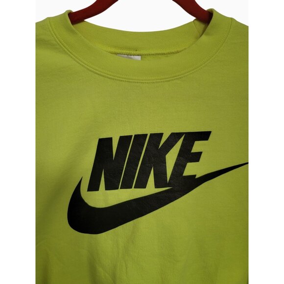 Rare Vintage Nike Neon Green Sweatshirt Crewneck Gildan Heavy Blend- M Medium - Picture 6 of 6
